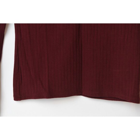Madewell Long Sleeve Square Neck Baby Doll Top Sz 6 Burgundy Wine Color NEW - Picture 6 of 13